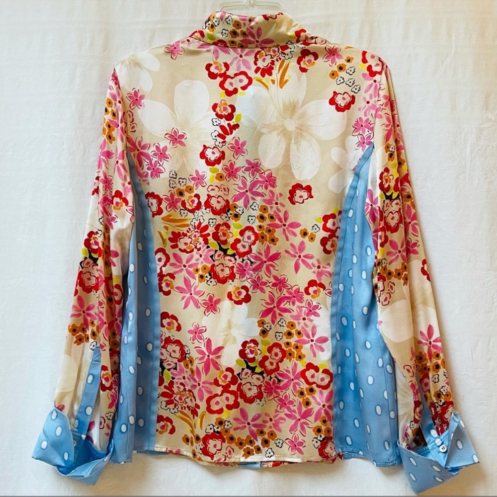 ESCADA SPORT 100% SIlk Floral Blouse Women's 42 US Large Lightweight Feminine